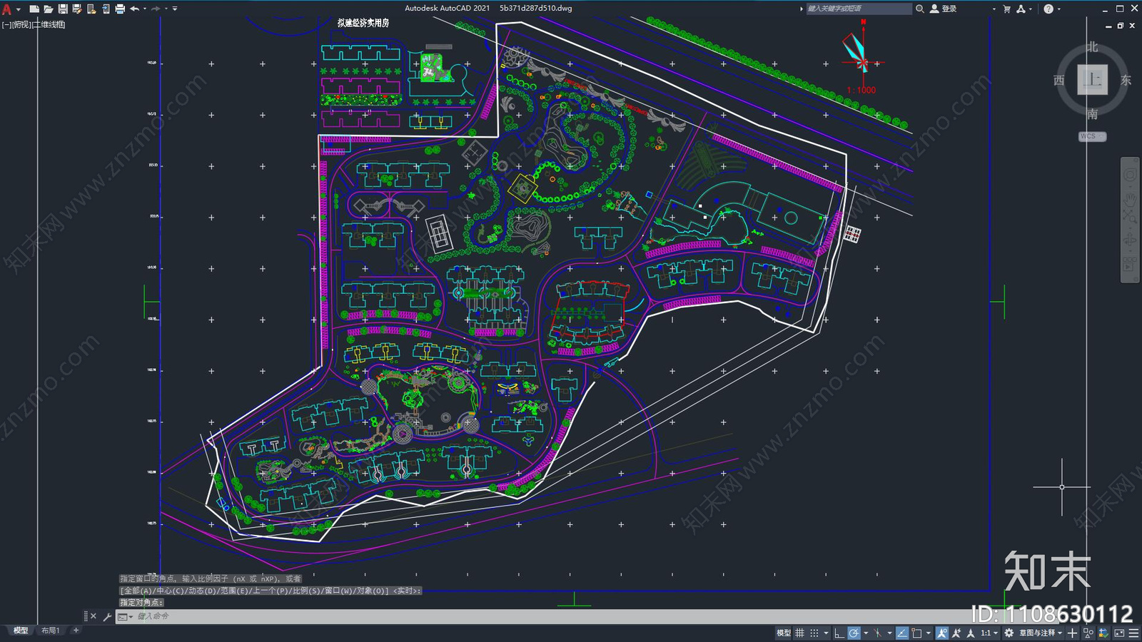 现代简约住宅区景观建筑规划cad施工图下载【ID:1108630112】