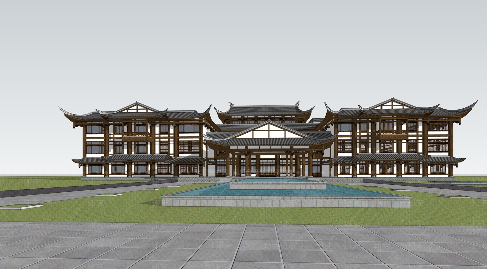 中式其他文化场馆SU模型下载【ID:1108632085】