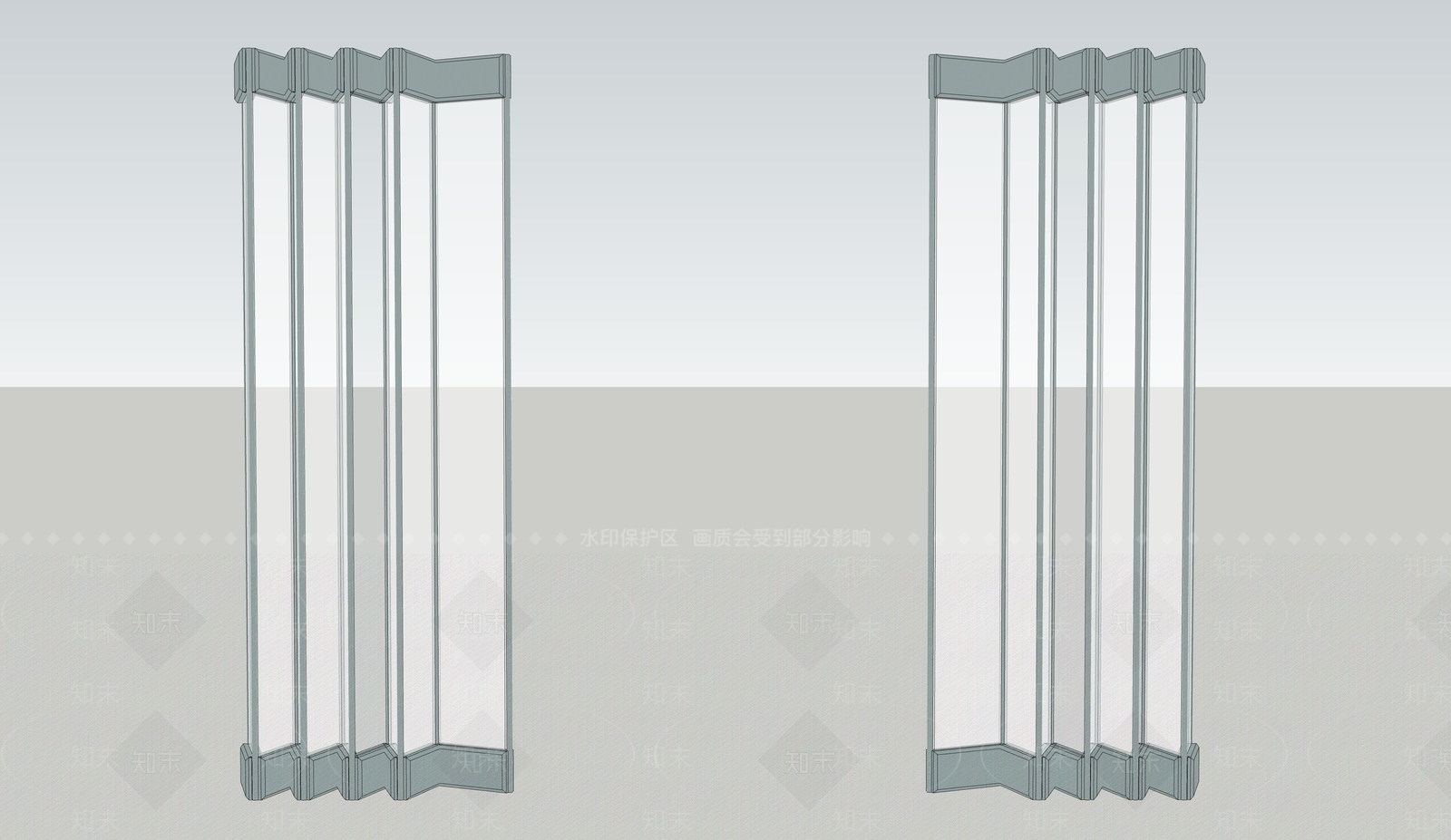 现代折叠门SU模型下载【ID:1108632127】