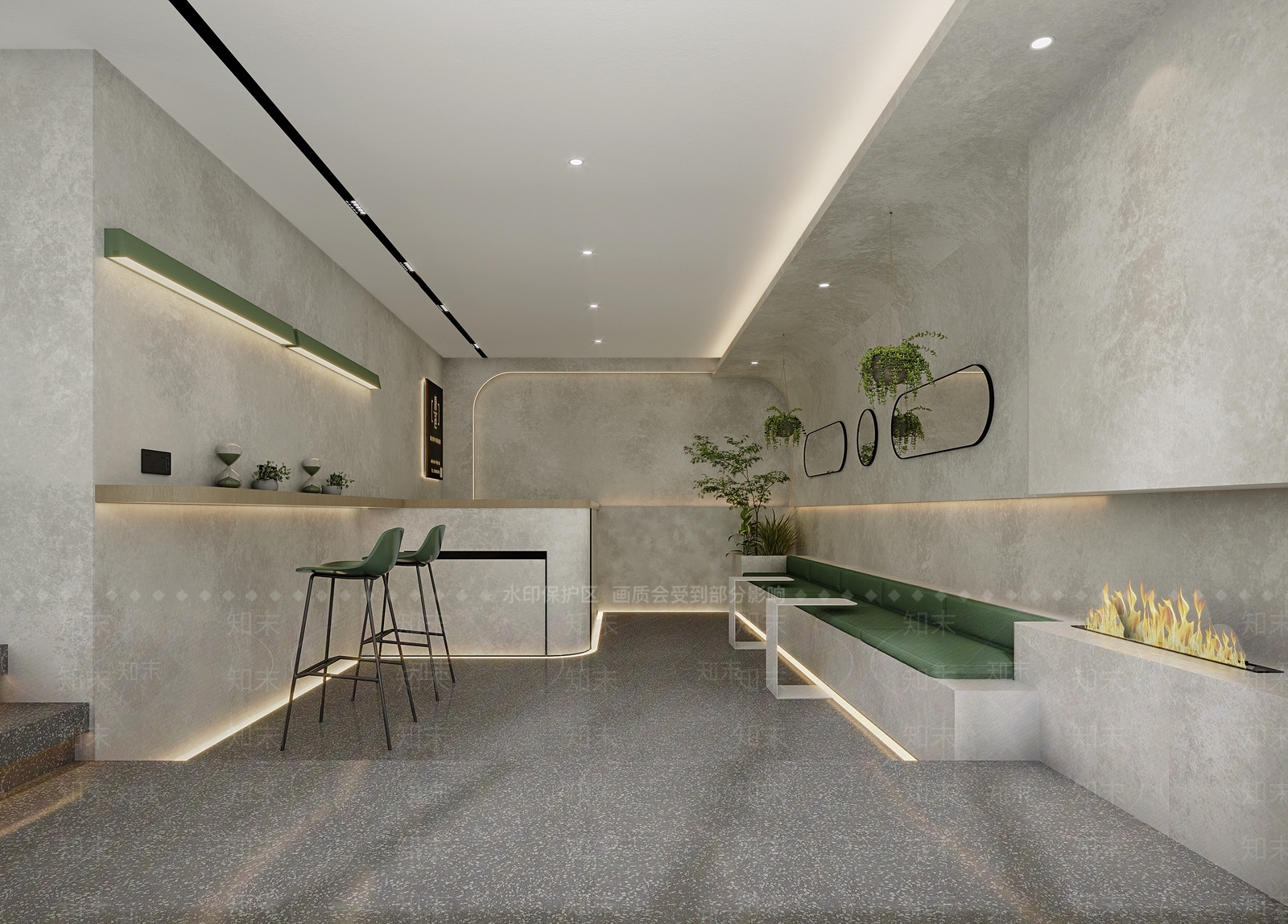 侘寂奶茶店休息区3D模型下载【ID:1108636613】