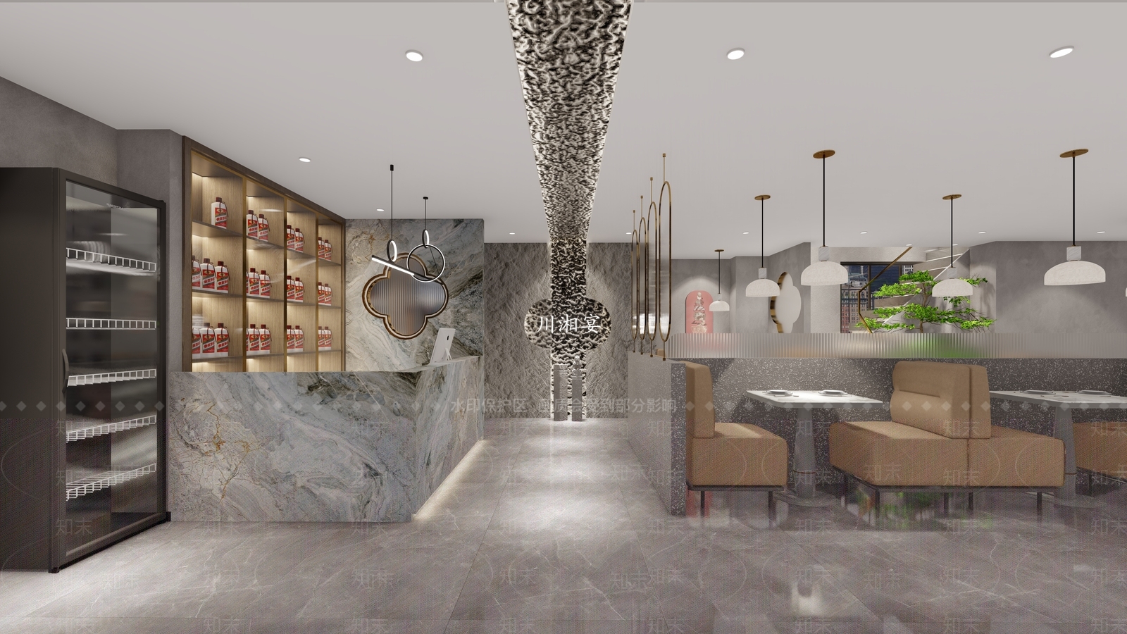 新中式中餐厅SU模型下载【ID:1108642342】