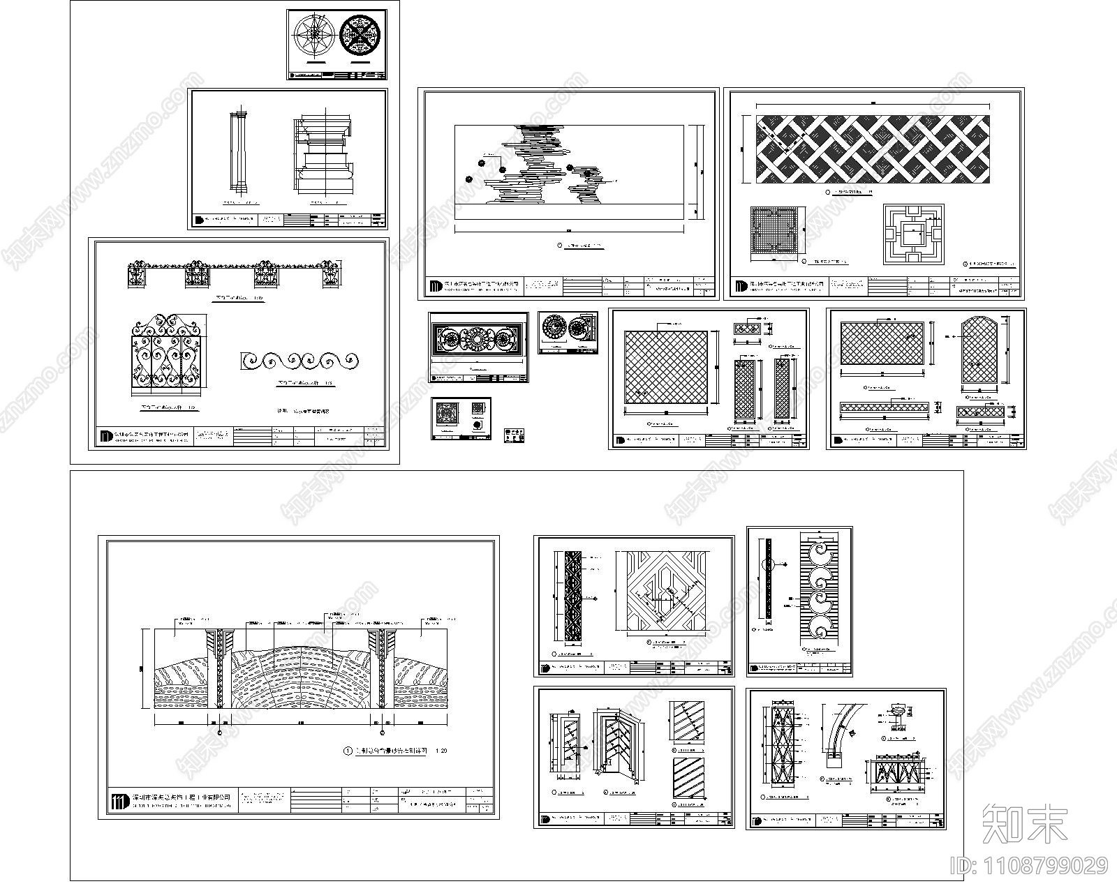 工装及家装cad模型图库cad施工图下载【ID:1108799029】