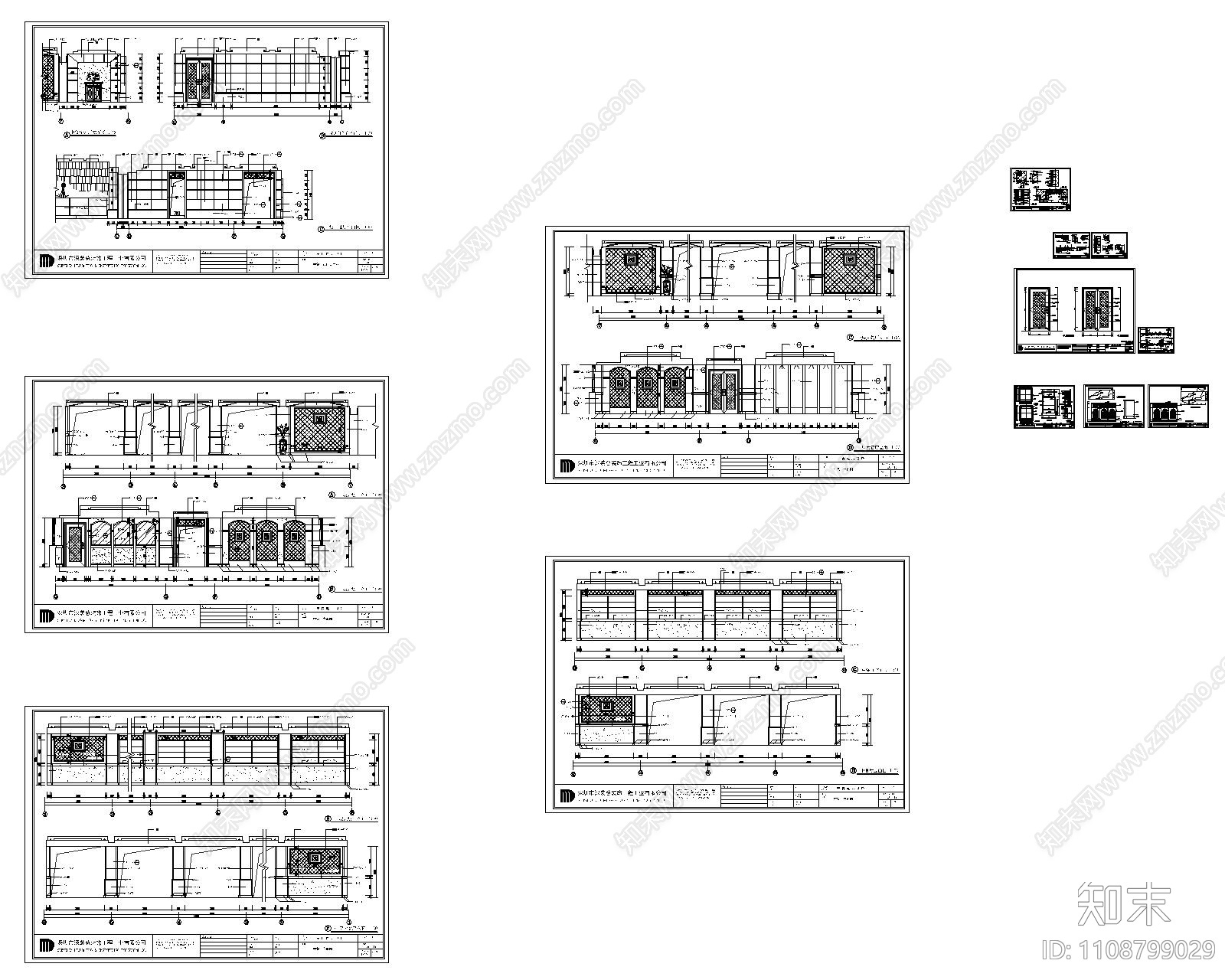 工装及家装cad模型图库cad施工图下载【ID:1108799029】