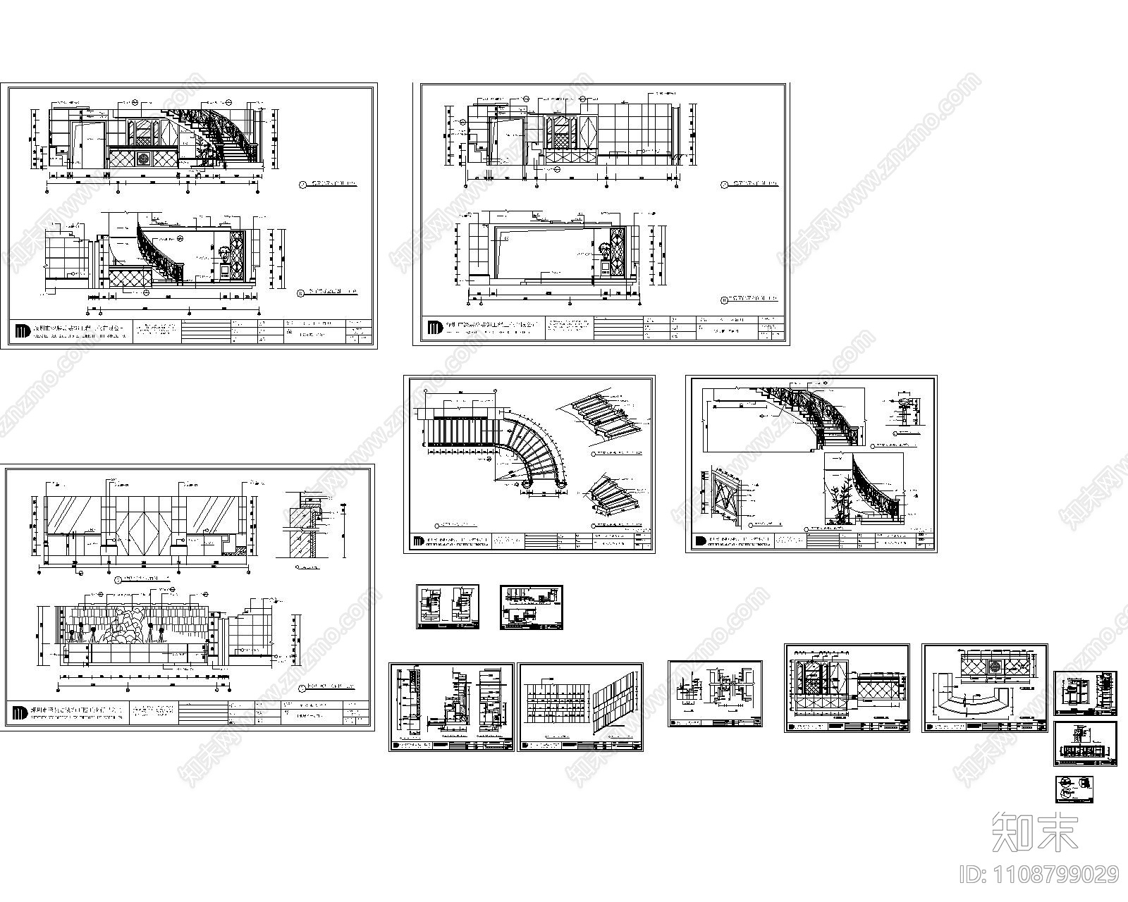 工装及家装cad模型图库cad施工图下载【ID:1108799029】