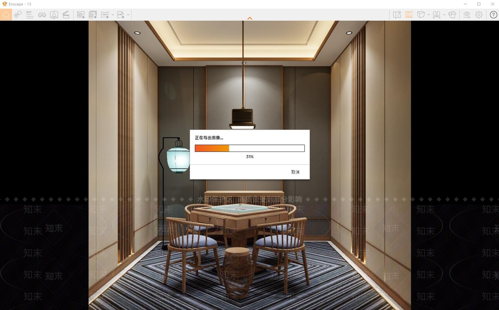 新中式棋牌室SU模型下载【ID:1108647294】