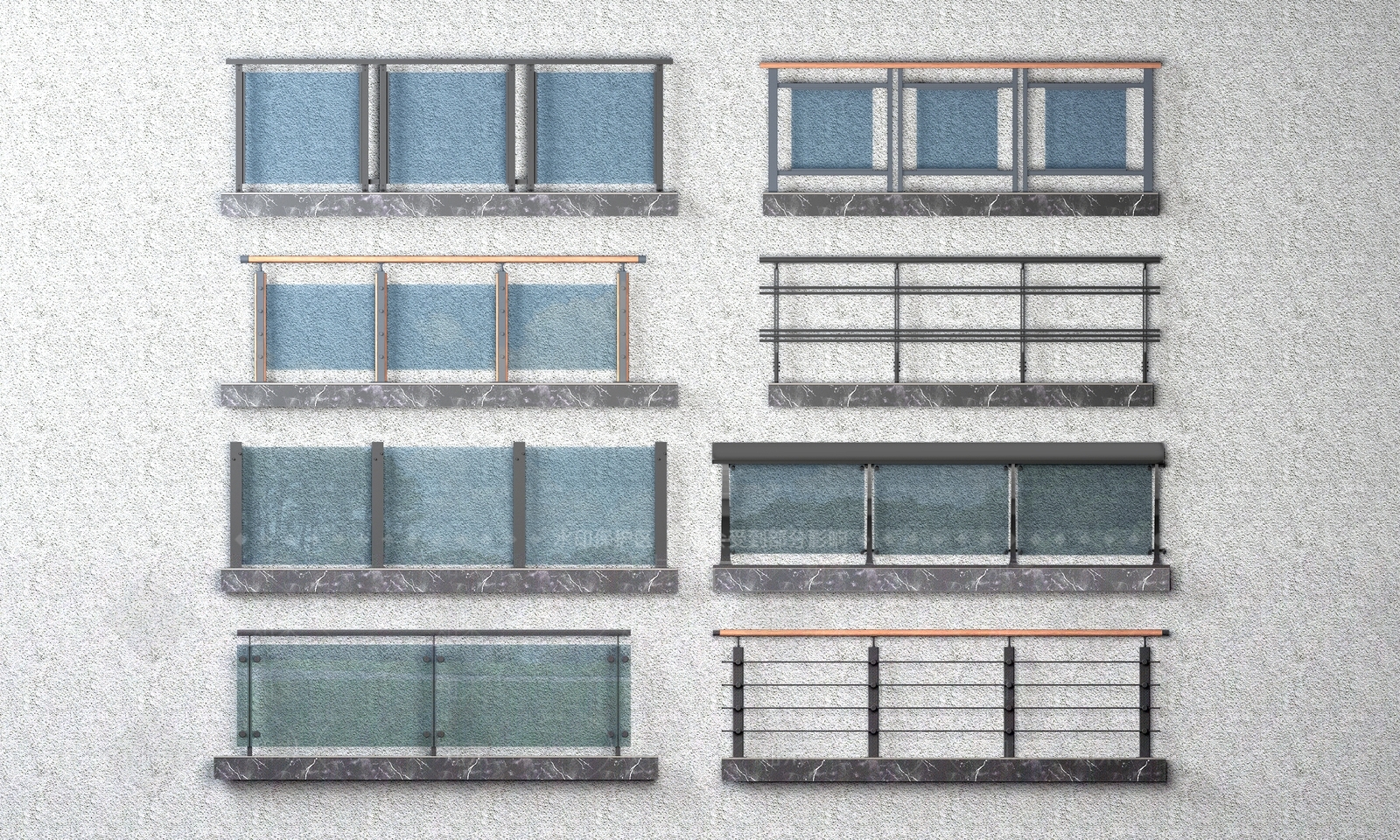 现代阳台扶手3D模型下载【ID:1108651103】