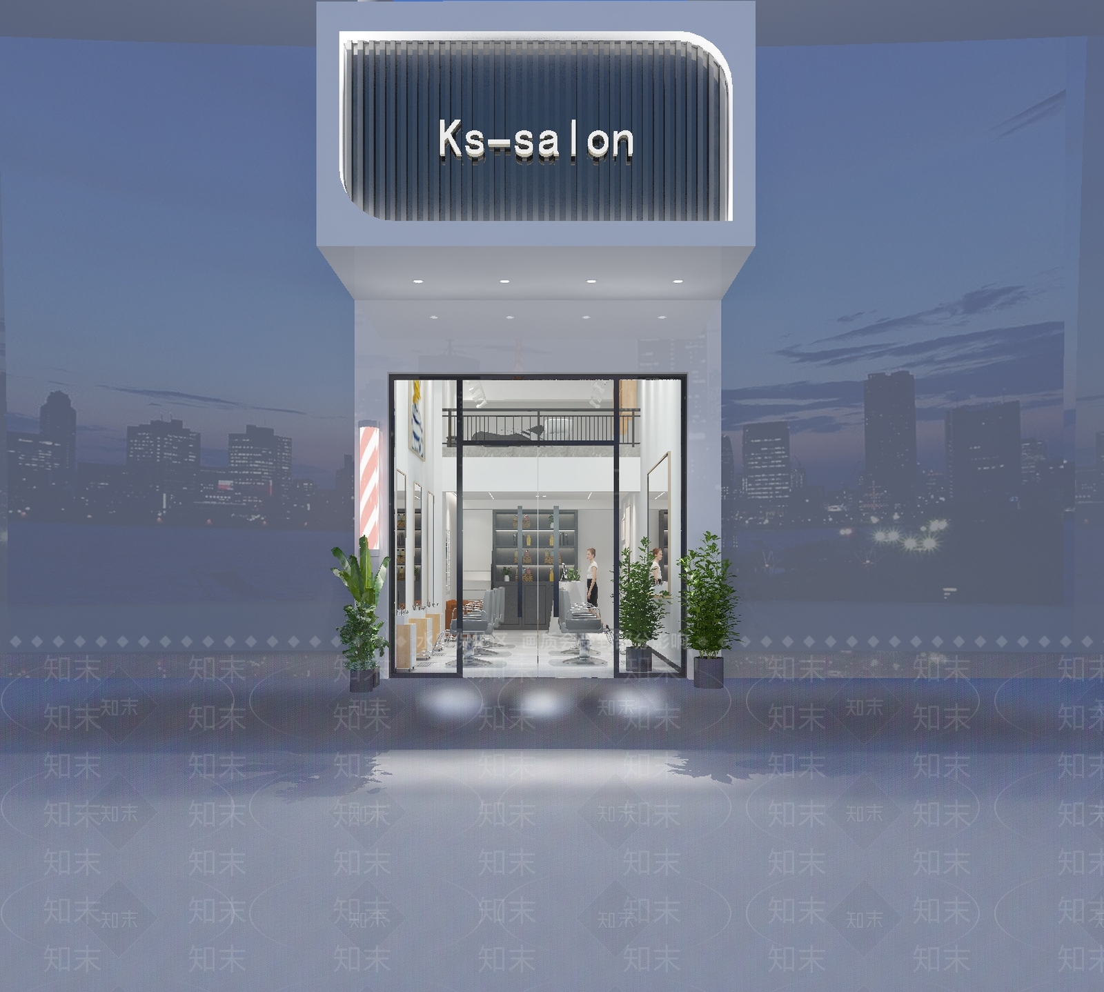 现代美发店3D模型下载【ID:1108652065】