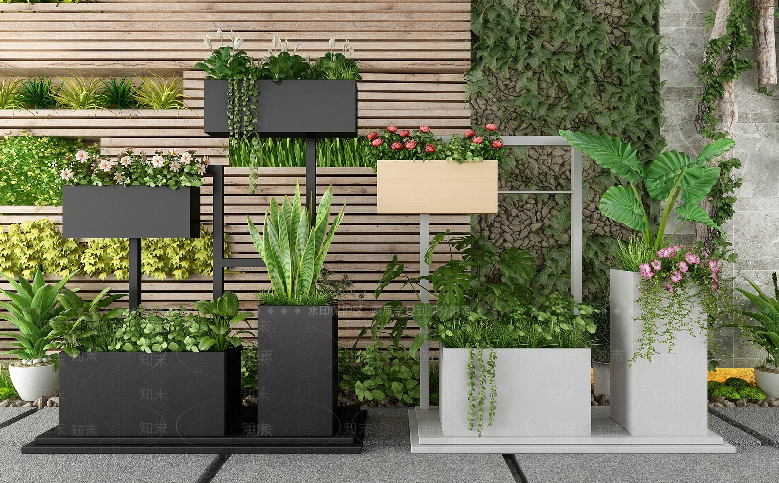 现代户外花箱3D模型下载【ID:1108661500】