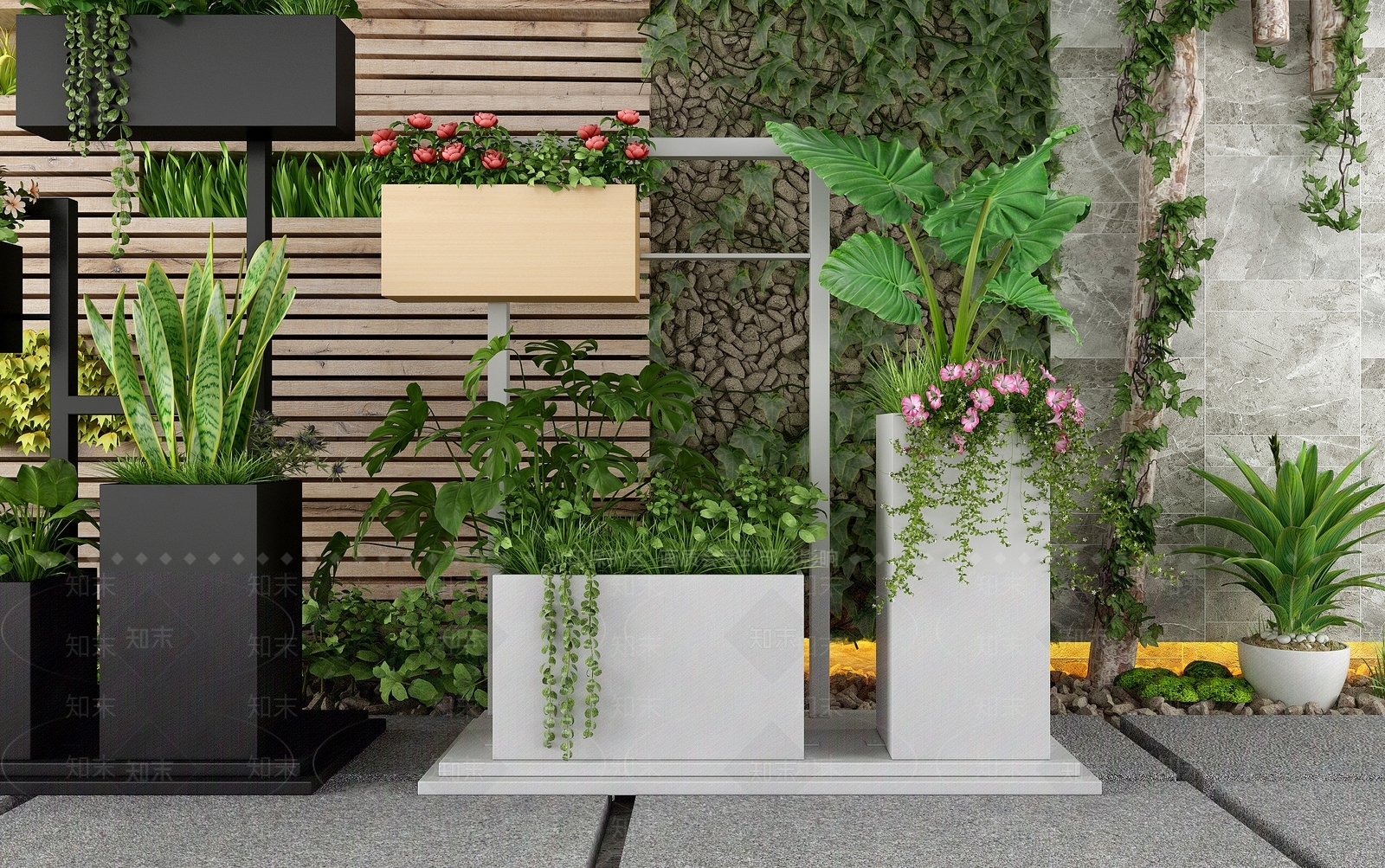 现代户外花箱3D模型下载【ID:1108661500】