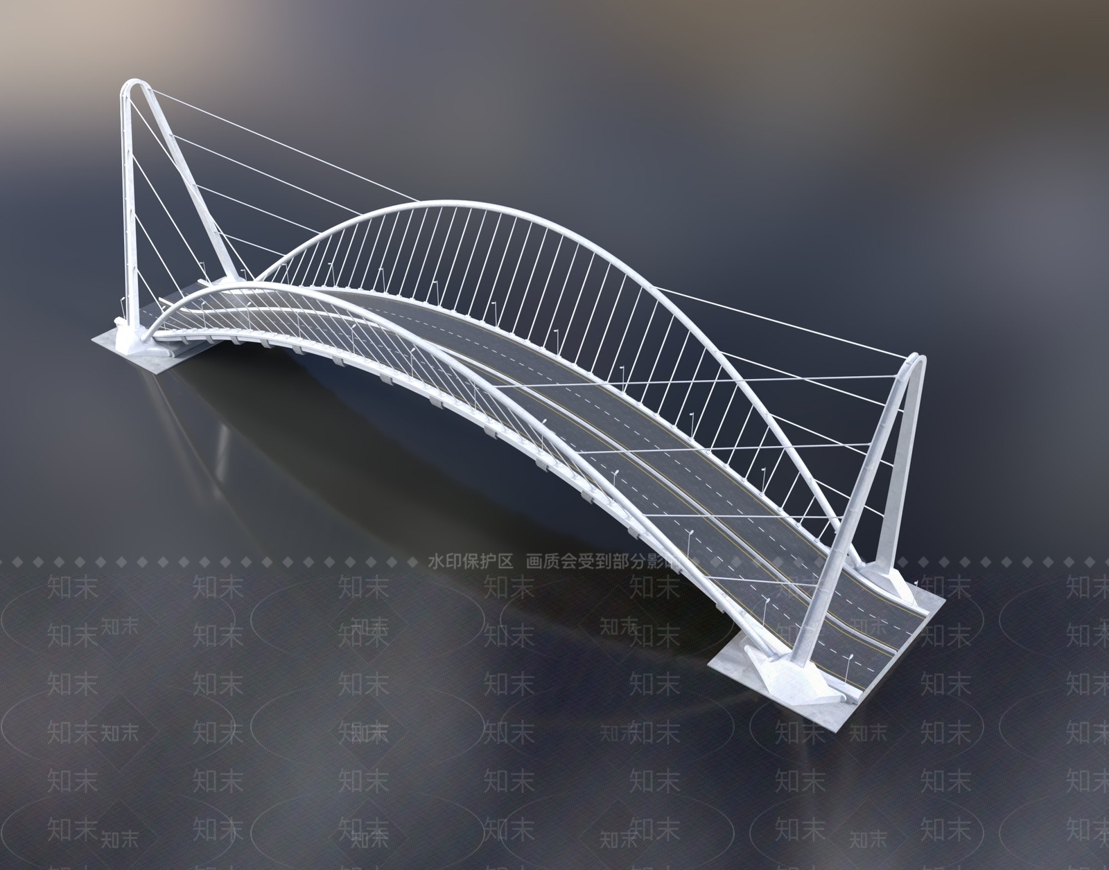 现代大桥3d模型下载