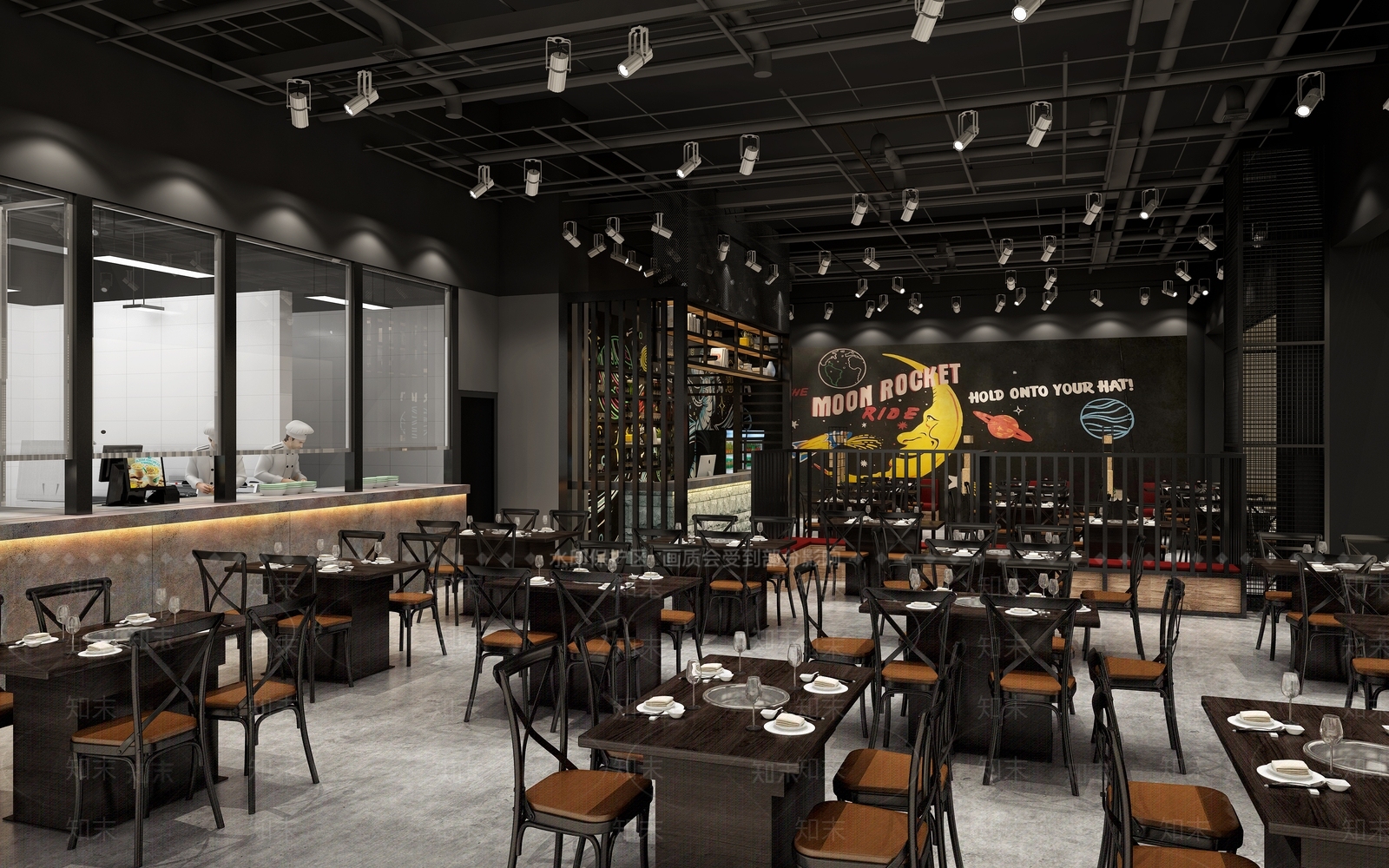 工业风烧烤店3D模型下载【ID:1108663741】