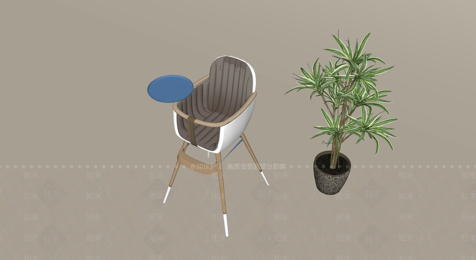 现代儿童椅SU模型下载【ID:1108665393】