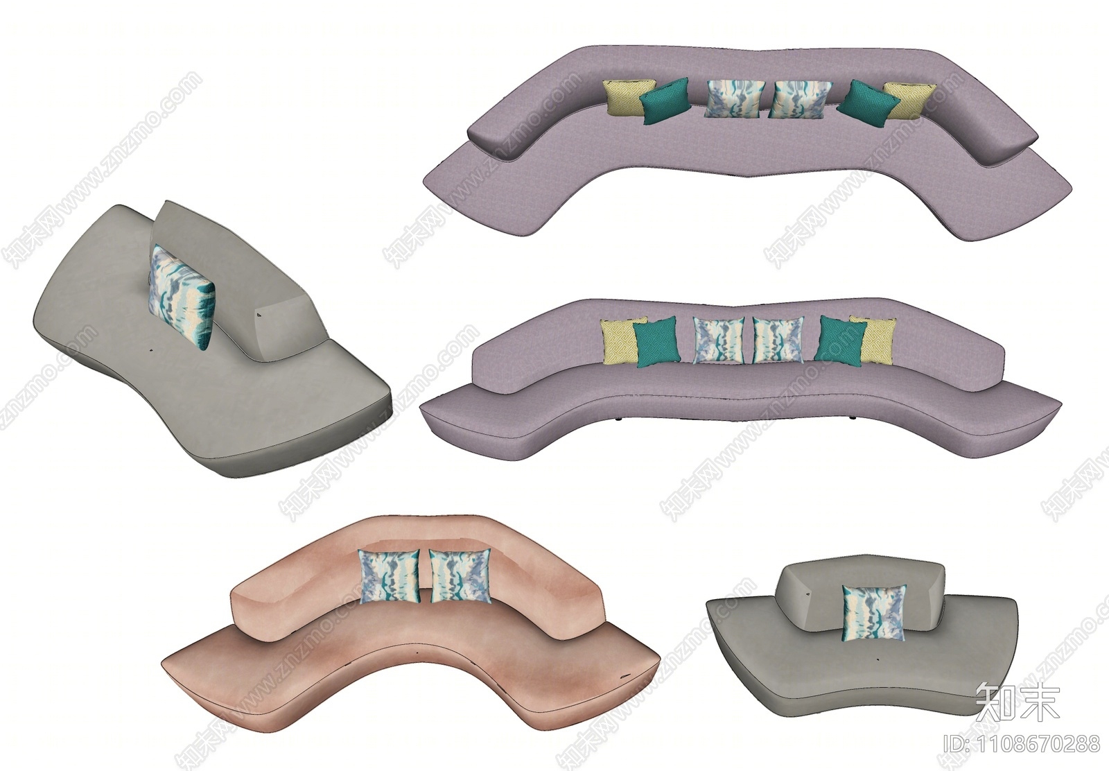 现代异形沙发SU模型下载【ID:1108670288】