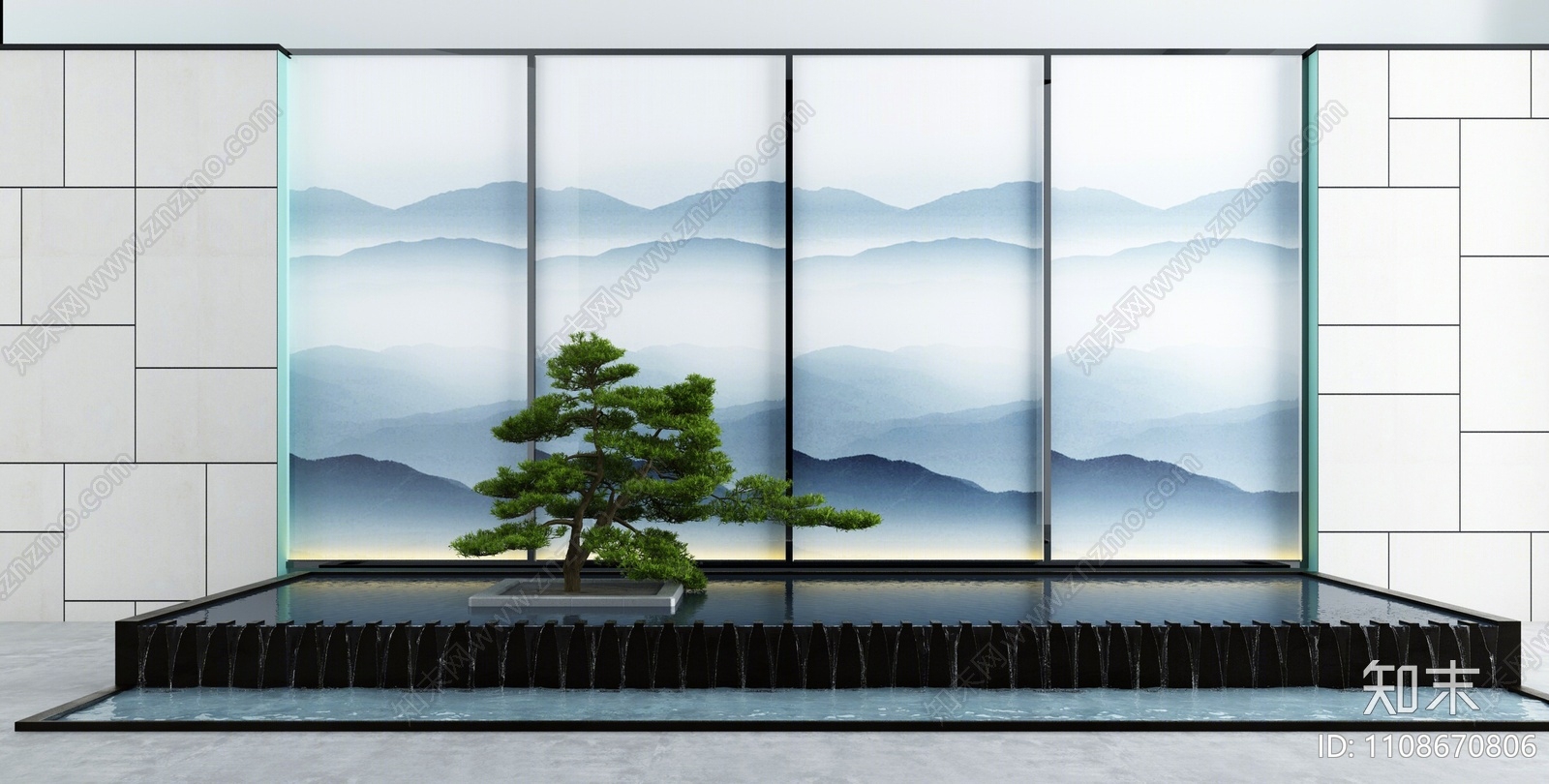 新中式假山水景3D模型下载【ID:1108670806】