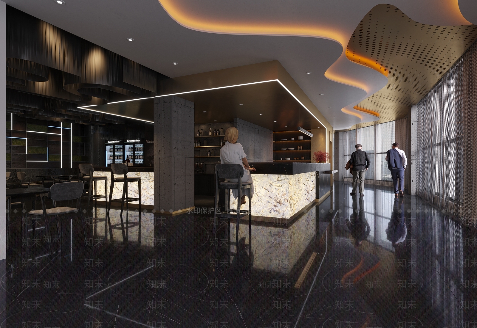 现代酒店休闲区3D模型下载【ID:1108695664】