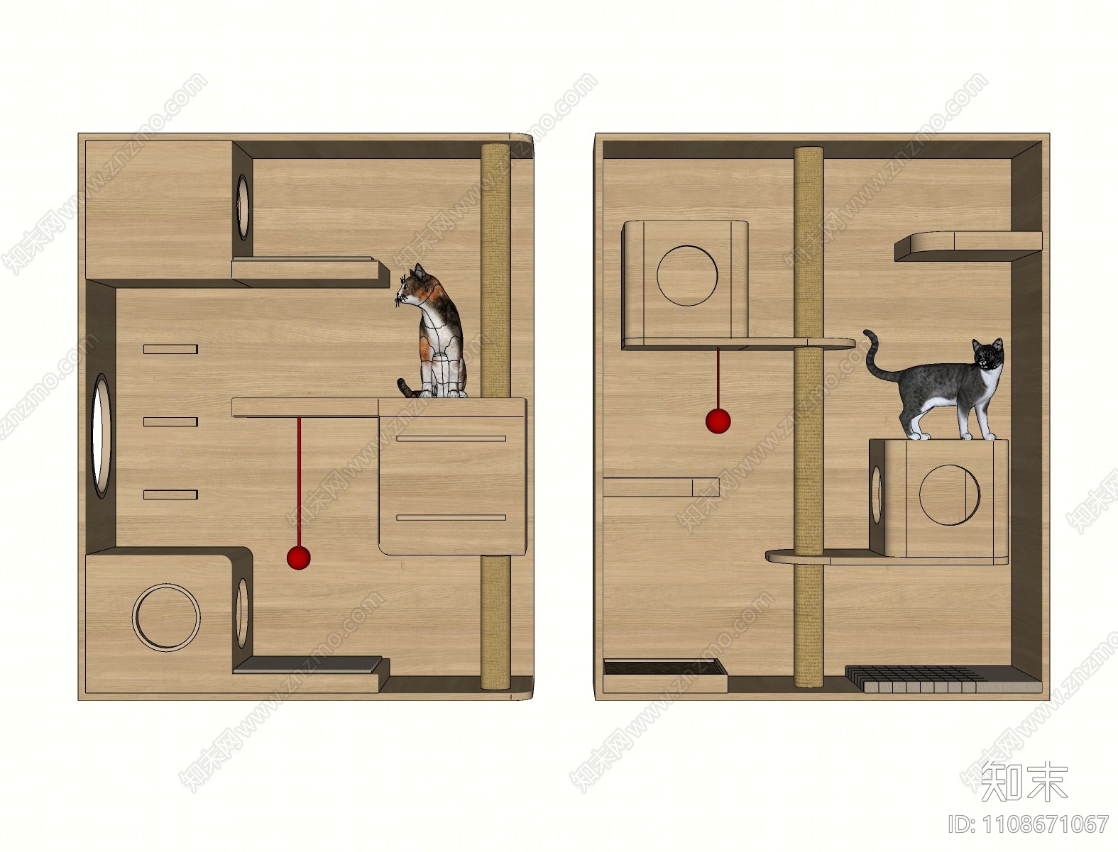 现代猫爬架SU模型下载【ID:1108671067】