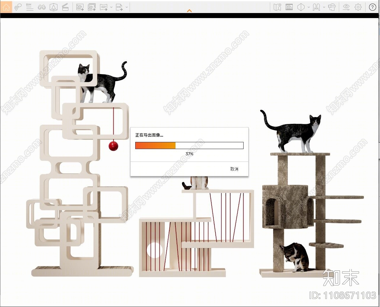 现代猫爬架SU模型下载【ID:1108671103】