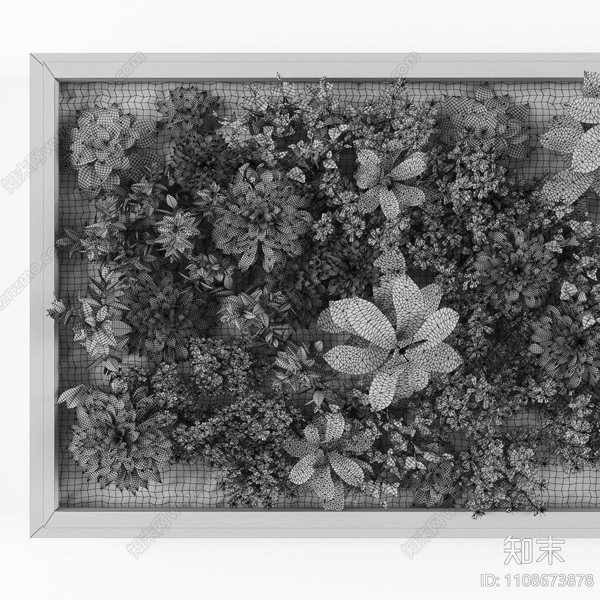 现代绿植墙3D模型下载【ID:1108673878】