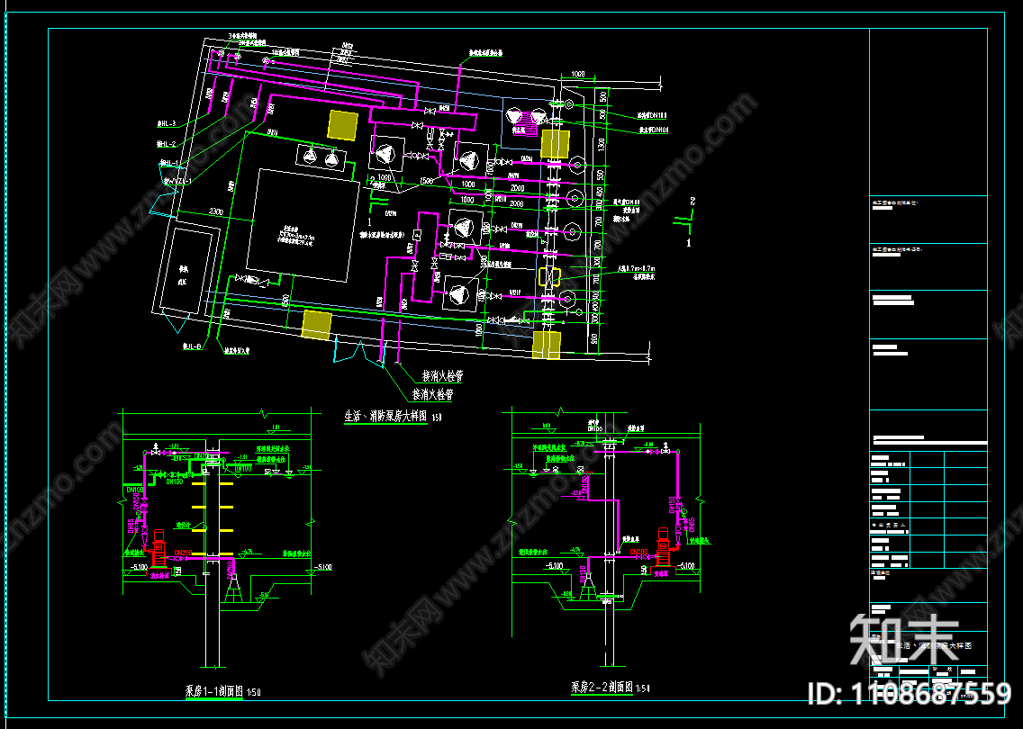 十一层中医院给排水施工图纸cad施工图下载【ID:1108687559】