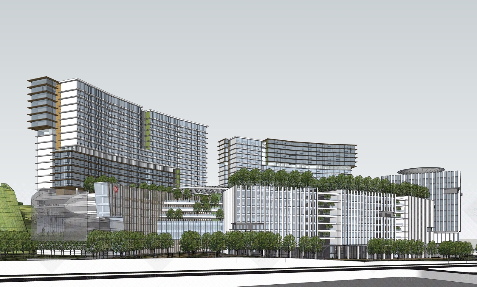 现代医疗建筑SU模型下载【ID:1108690313】