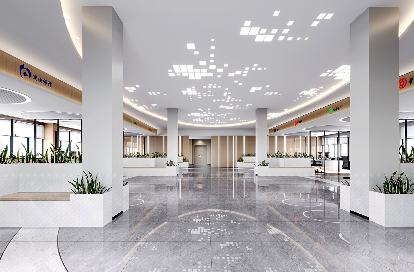 现代银行大堂3D模型下载【ID:1108695349】