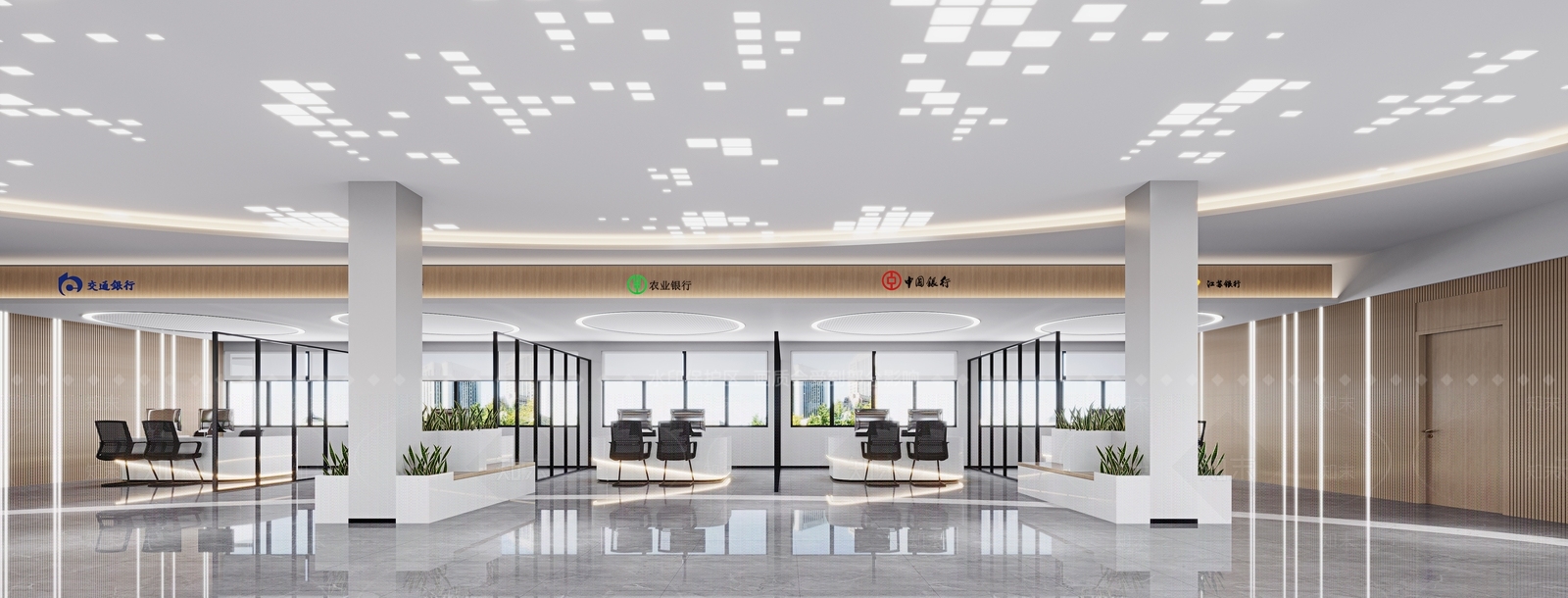 现代银行大堂3D模型下载【ID:1108695349】