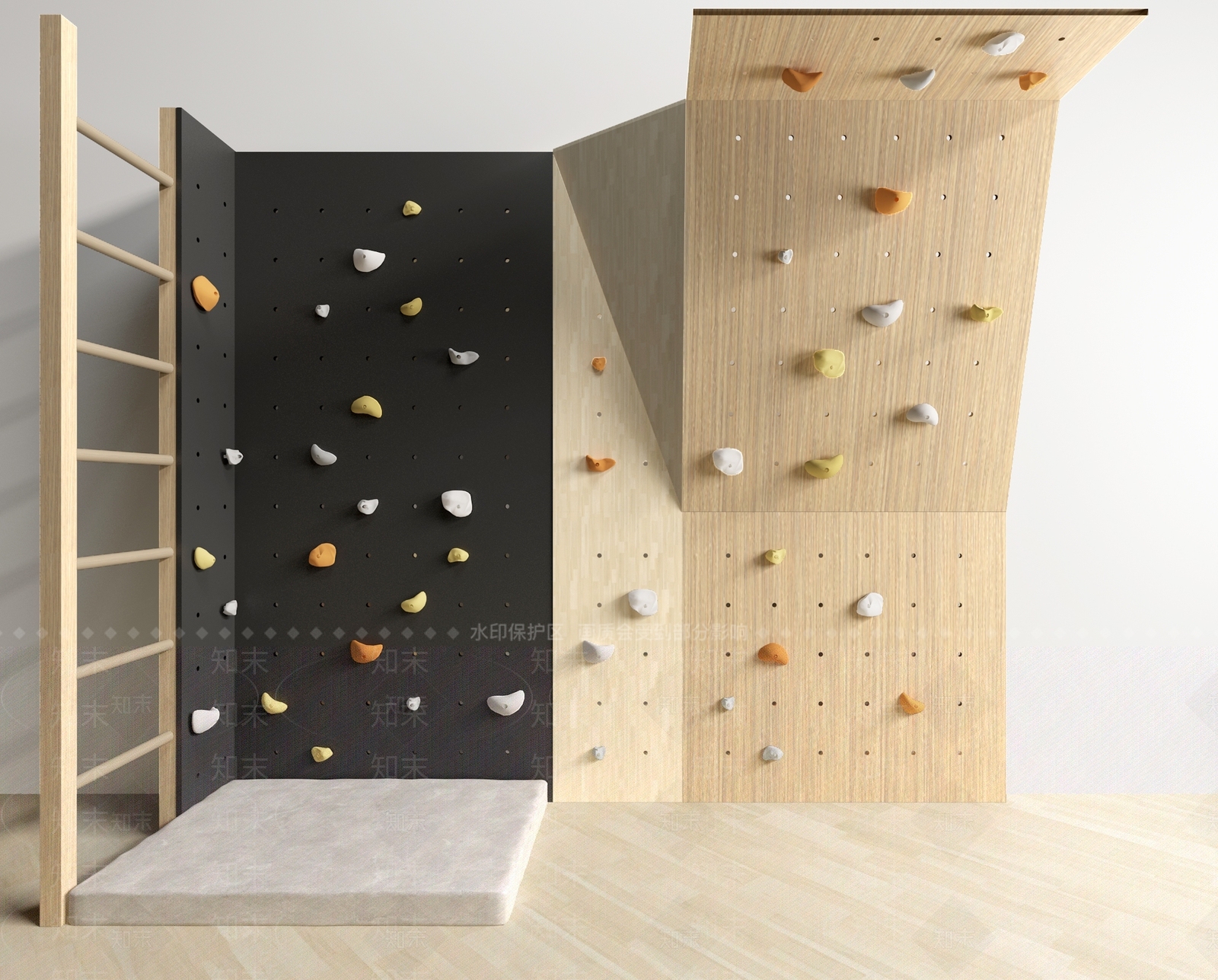 现代攀岩墙3D模型下载【ID:1108695578】