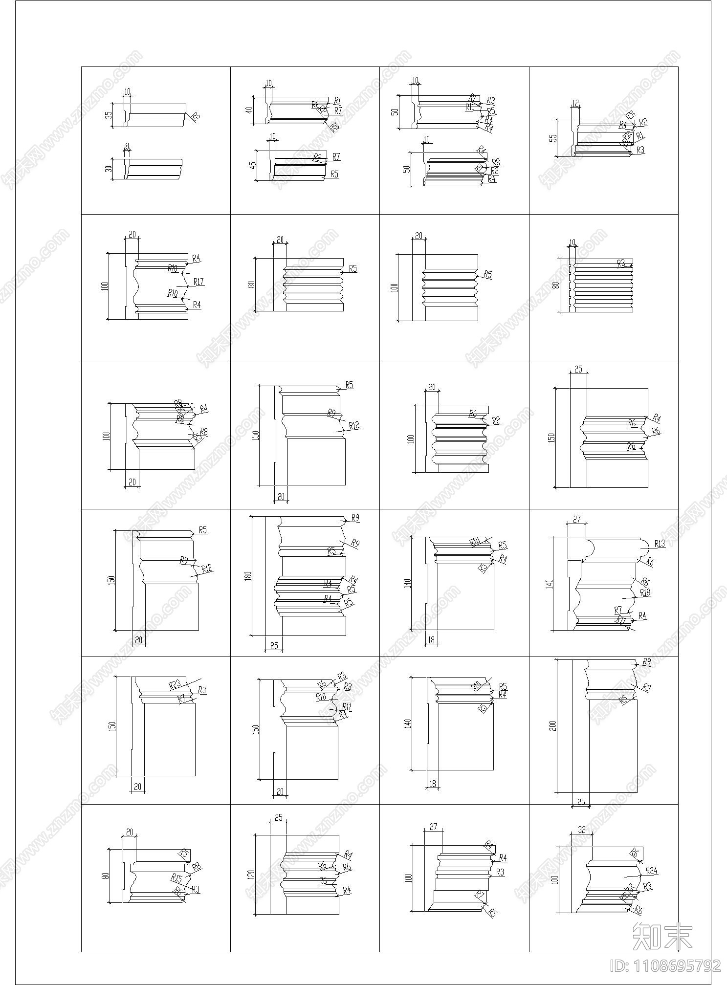 欧式石膏角线施工图下载【ID:1108695792】