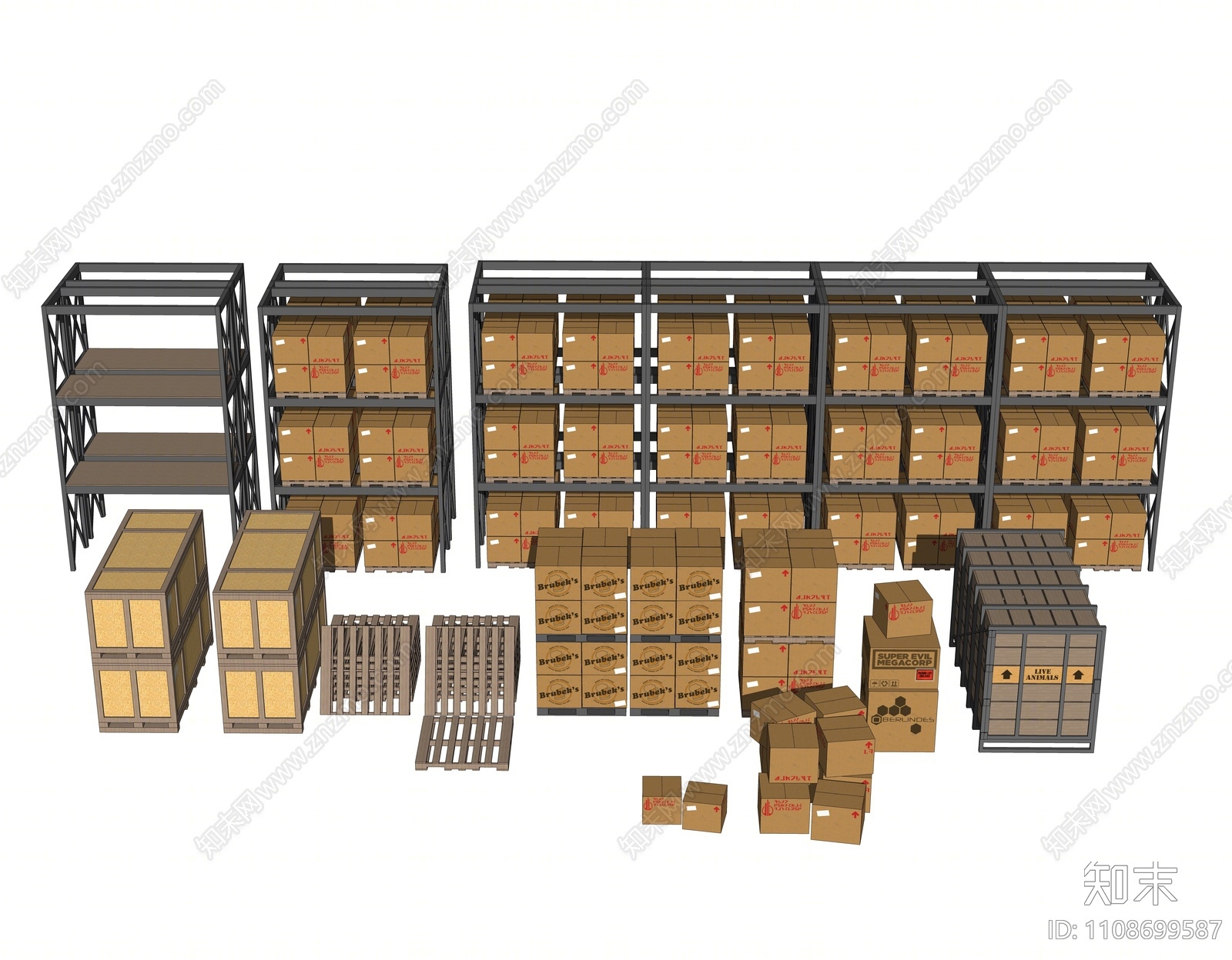 现代货架SU模型下载【ID:1108699587】