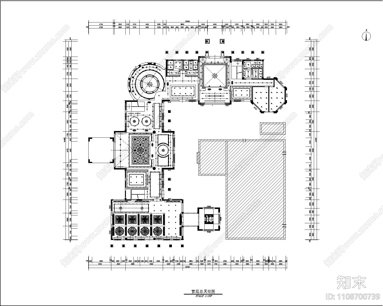 欧式古典cad施工图下载【ID:1108700739】