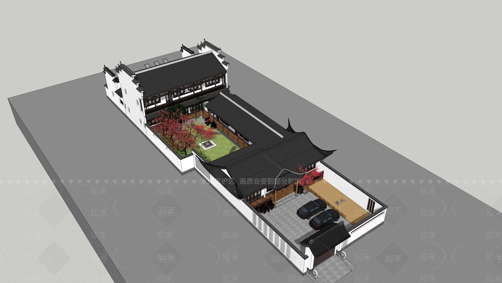 中式江南风合院SU模型下载【ID:1108703413】