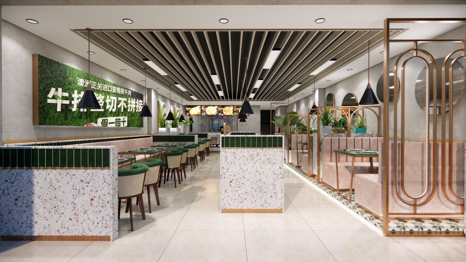 现代西餐厅SU模型下载【ID:1108836079】