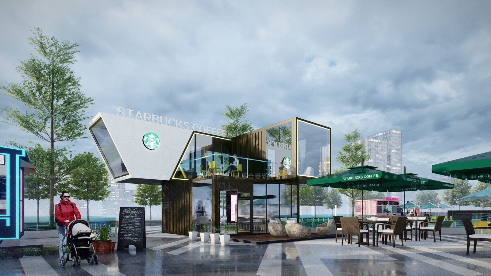 现代集装箱星巴克SU模型下载【ID:1108717765】