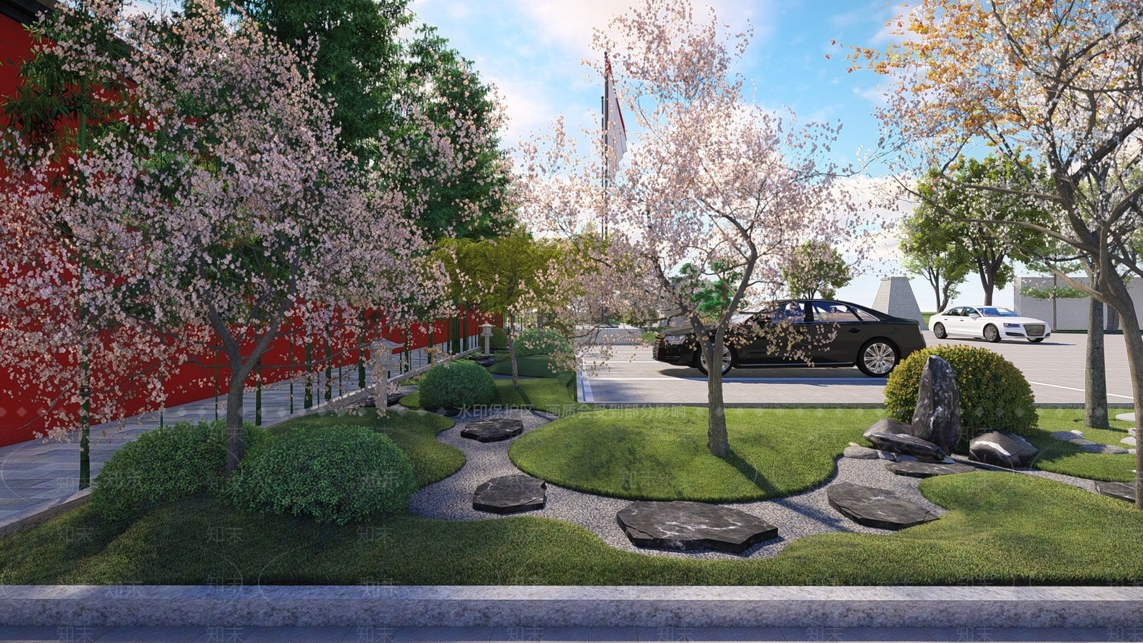 日式办公景观SU模型下载【ID:1108815262】