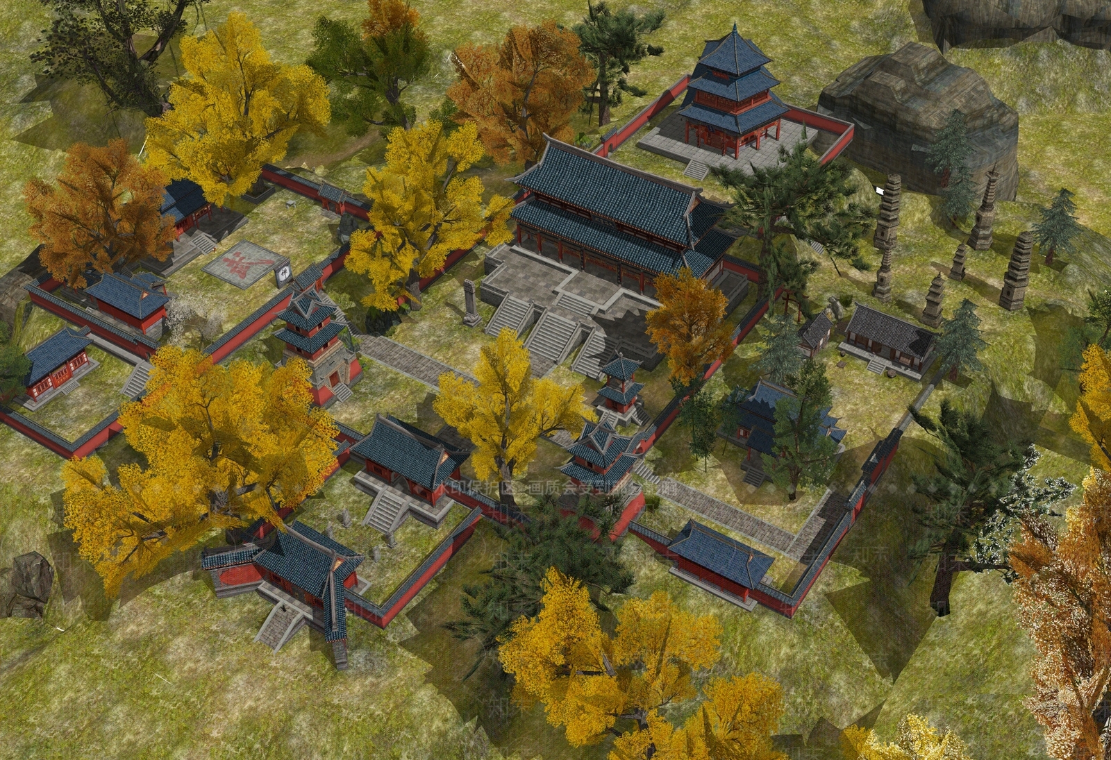 中式寺庙建筑SU模型下载【ID:1108731026】