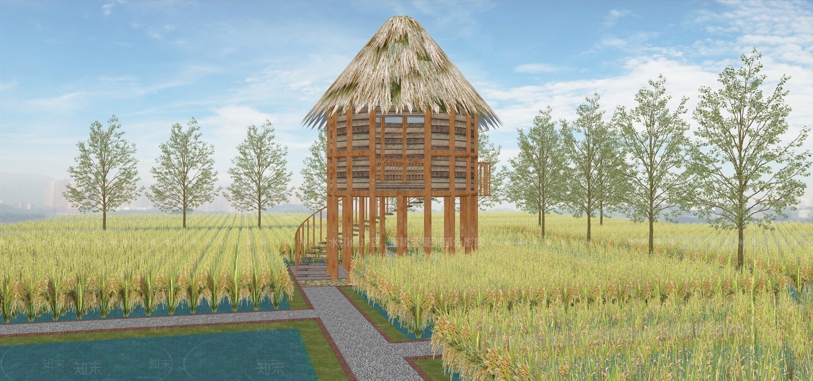 中式木屋SU模型下载【ID:1108740094】