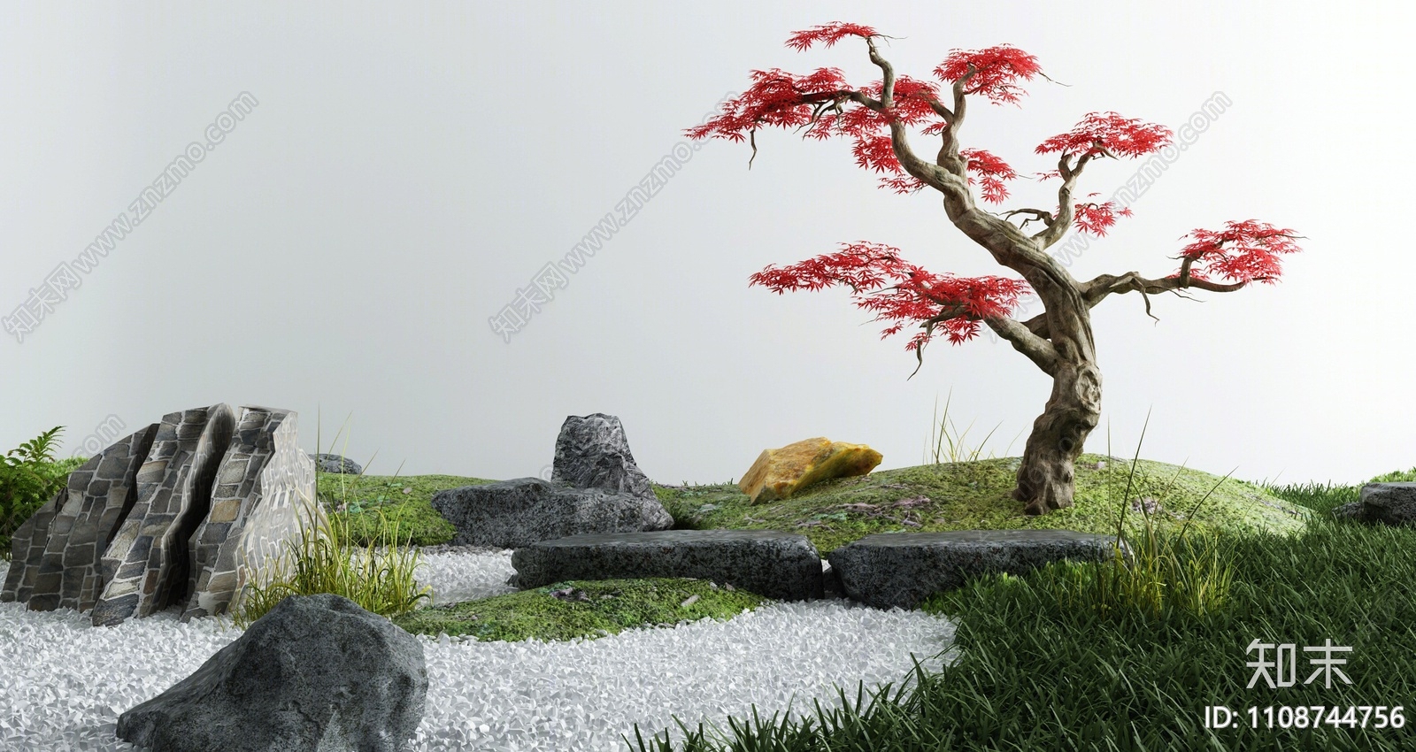 新中式假山水景3D模型下载【ID:1108744756】