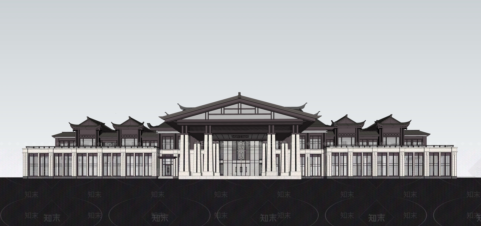 新中式其他文化场馆SU模型下载【ID:1108753831】
