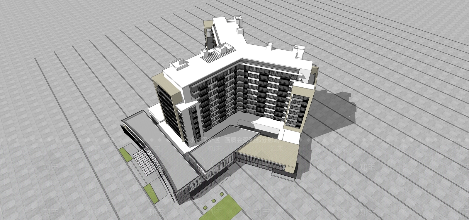 现代医疗建筑SU模型下载【ID:1108757854】