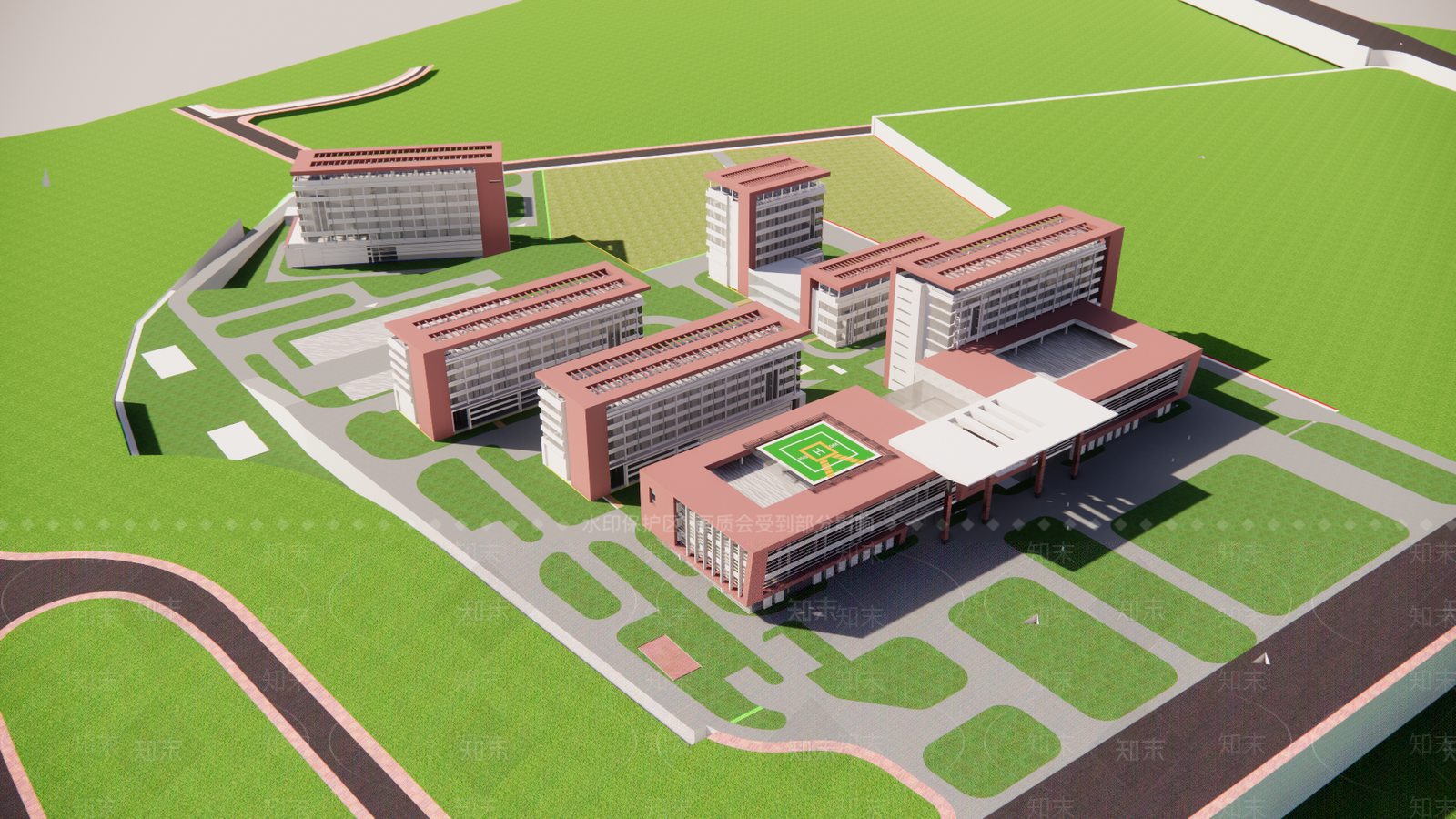 现代医疗建筑SU模型下载【ID:1108758447】