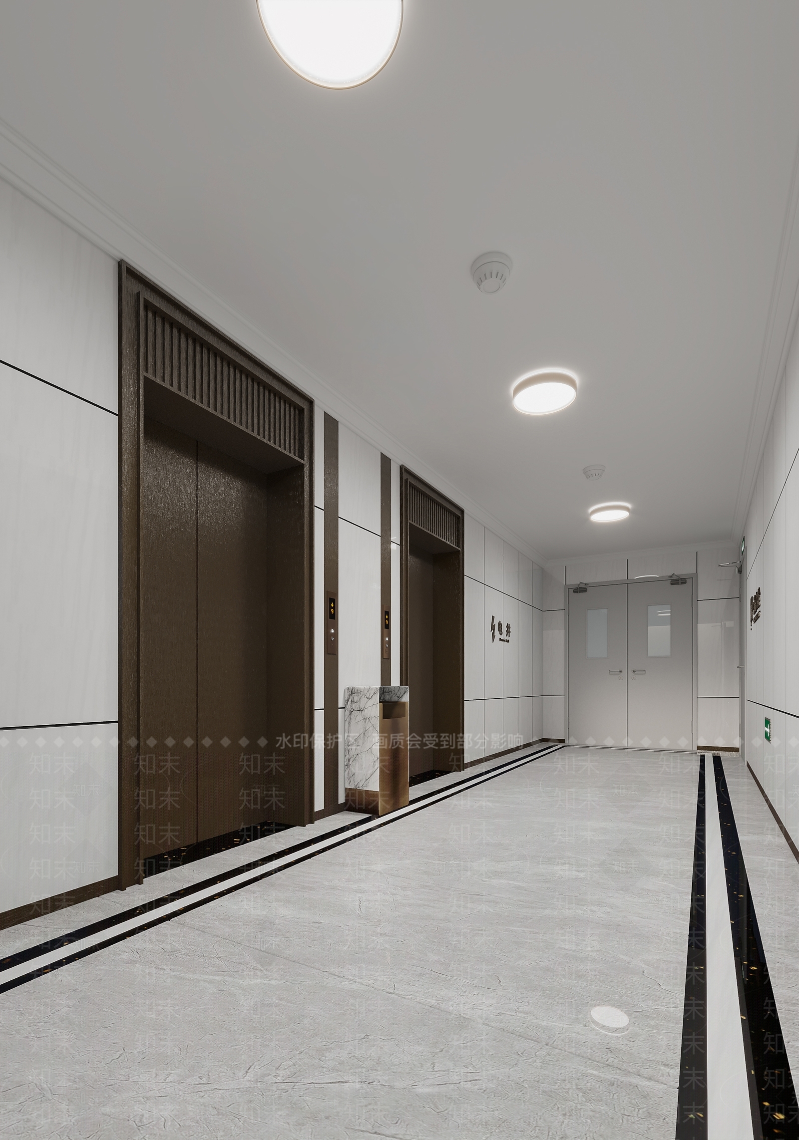 现代电梯间3D模型下载【ID:1108764259】