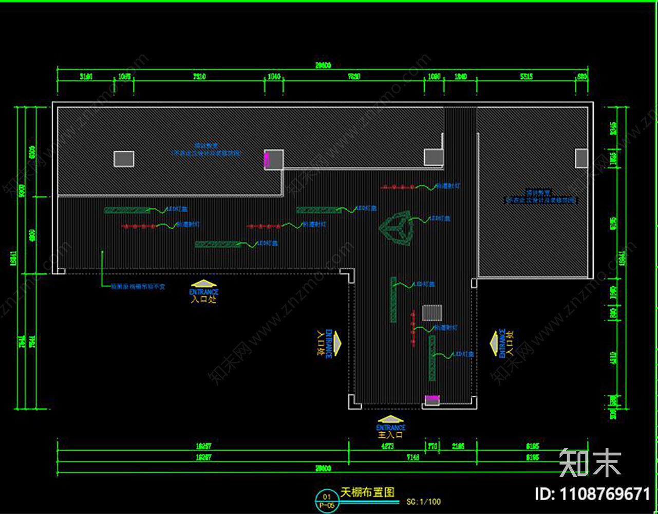 智能VR体验店CAD施工图下载【ID:1108769671】