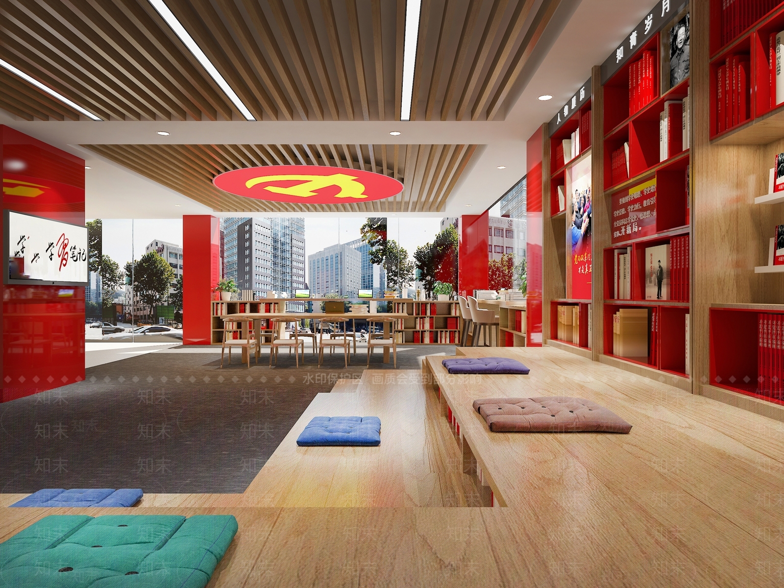 现代党建活动中心3D模型下载【ID:1108770127】