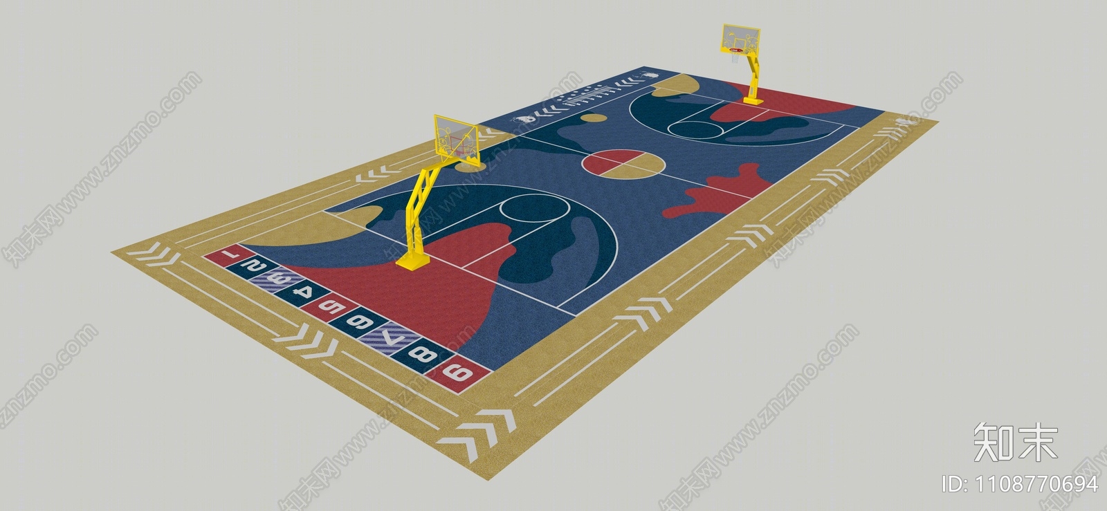 现代网红篮球场SU模型下载【ID:1108770694】