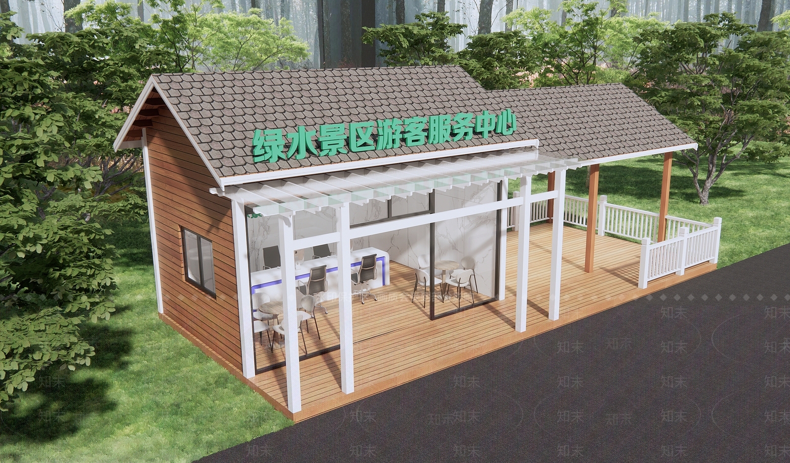 现代游客服务中心SU模型下载【ID:1108770801】