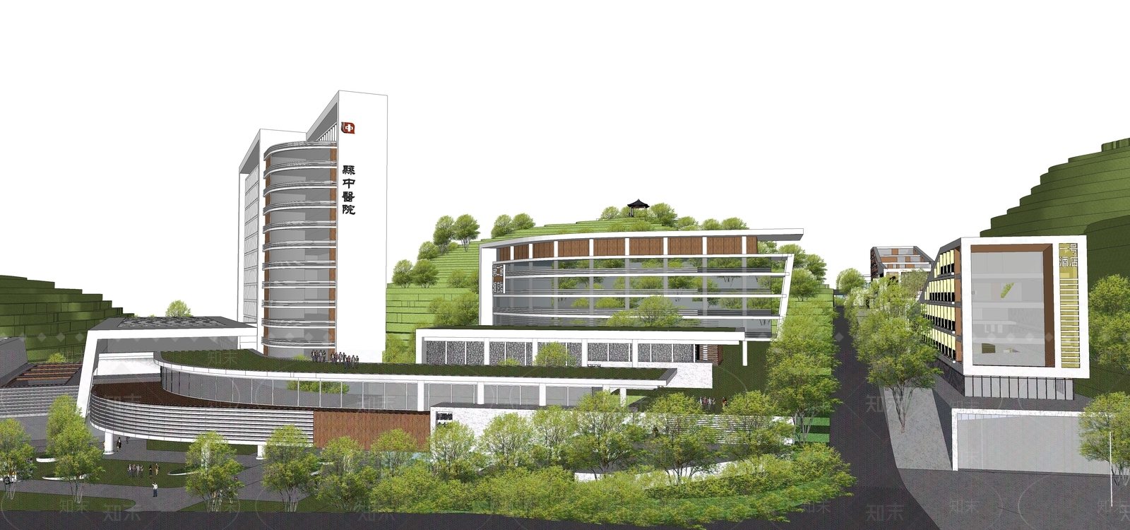 现代医疗建筑SU模型下载【ID:1108770921】
