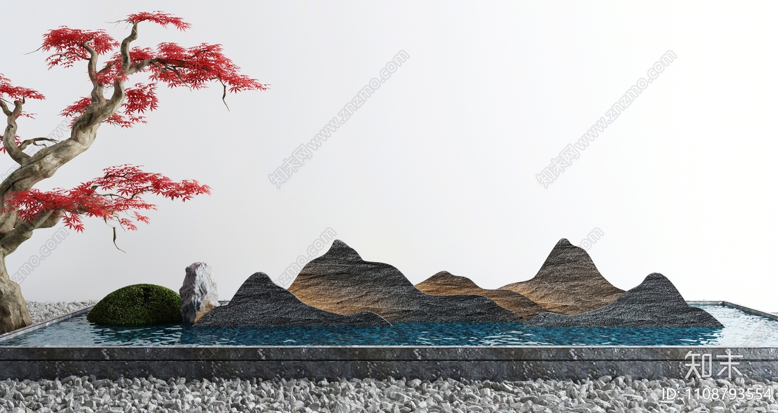 新中式假山水景3D模型下载【ID:1108793554】