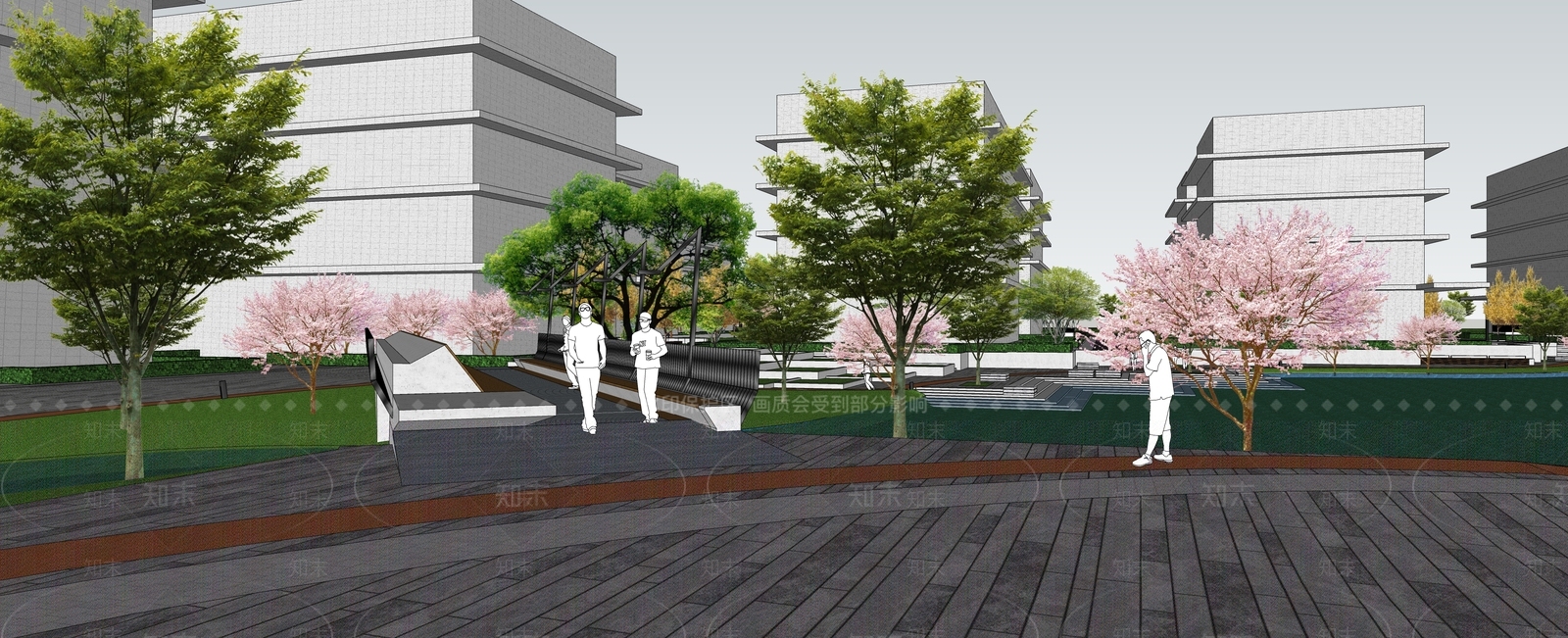 现代办公景观SU模型下载【ID:1108796427】