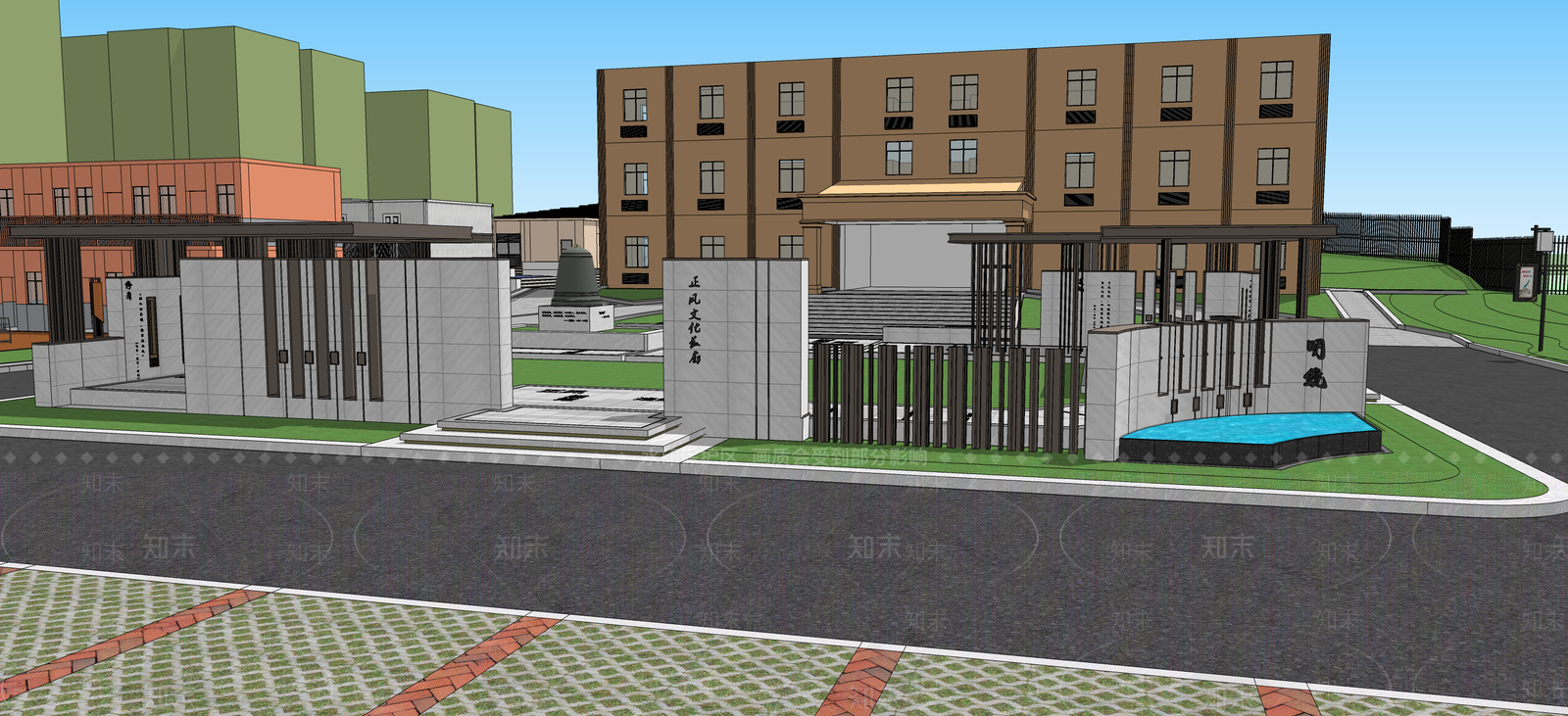 现代办公景观SU模型下载【ID:1108798645】