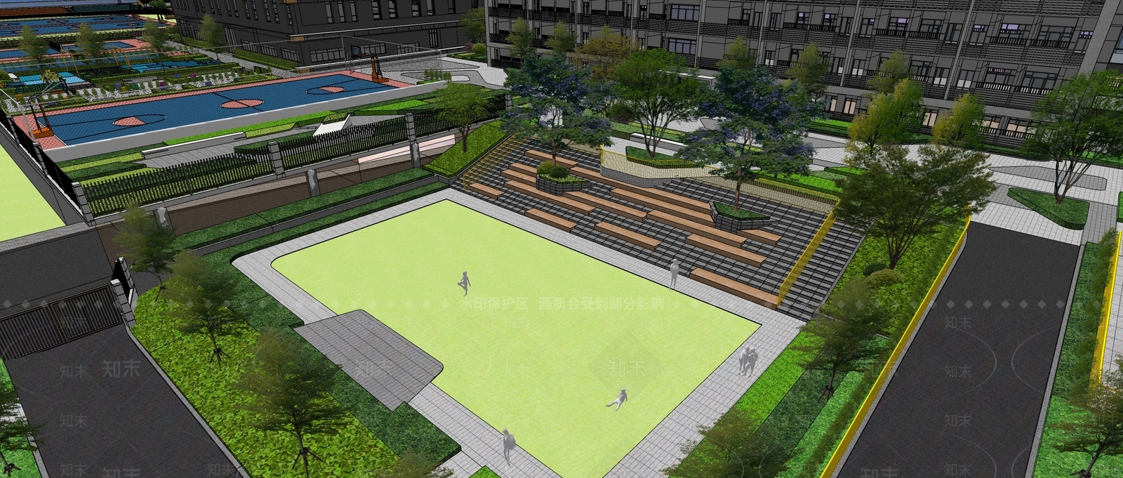现代办公景观SU模型下载【ID:1108811594】